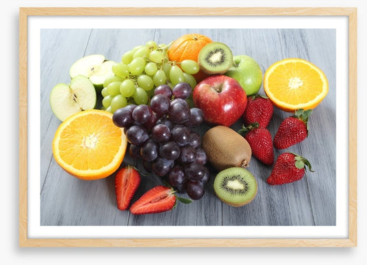 Fruit on the grey table