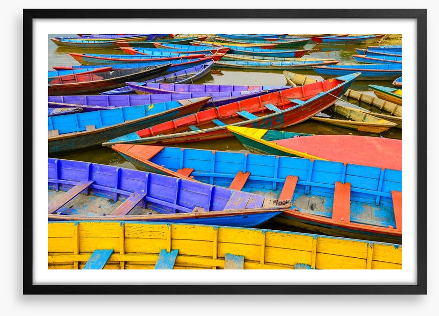 Colourful rowing boats