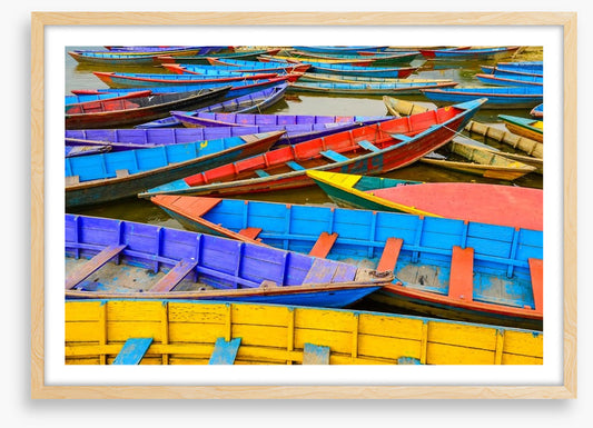 Colourful rowing boats