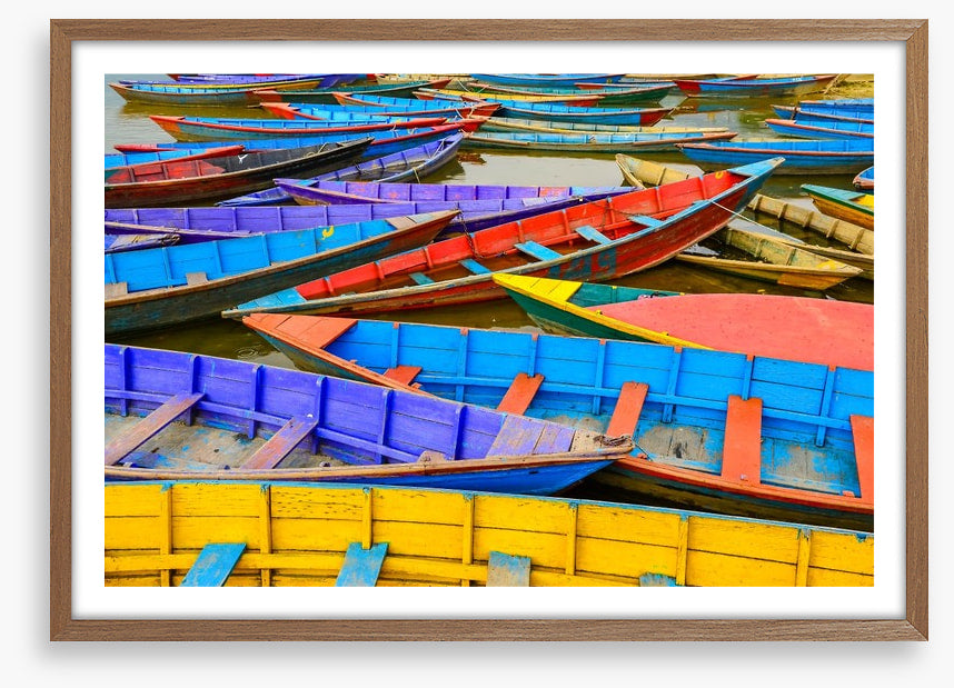 Colourful rowing boats