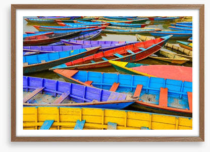 Colourful rowing boats