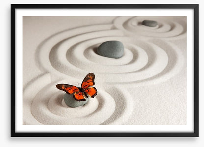 Zen stones with butterfly