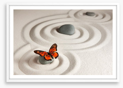 Zen stones with butterfly