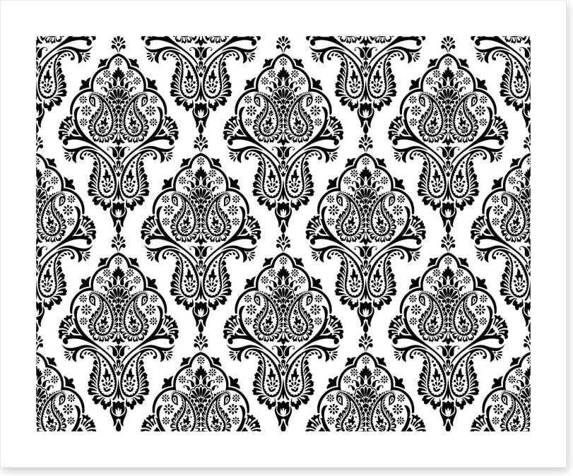Black and white damask