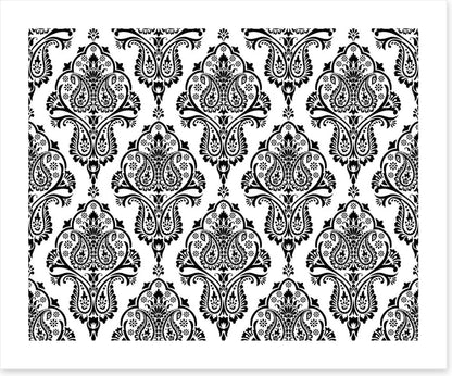 Black and white damask