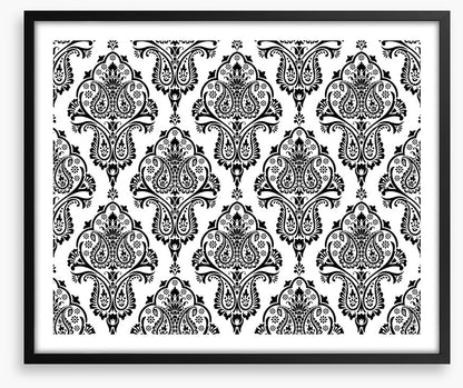 Black and white damask