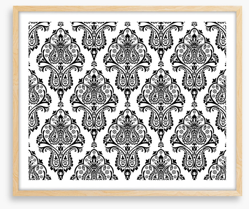 Black and white damask