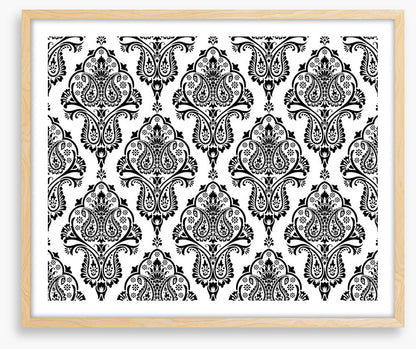 Black and white damask