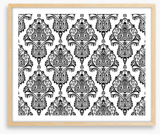 Black and white damask