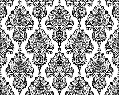 Black and white damask
