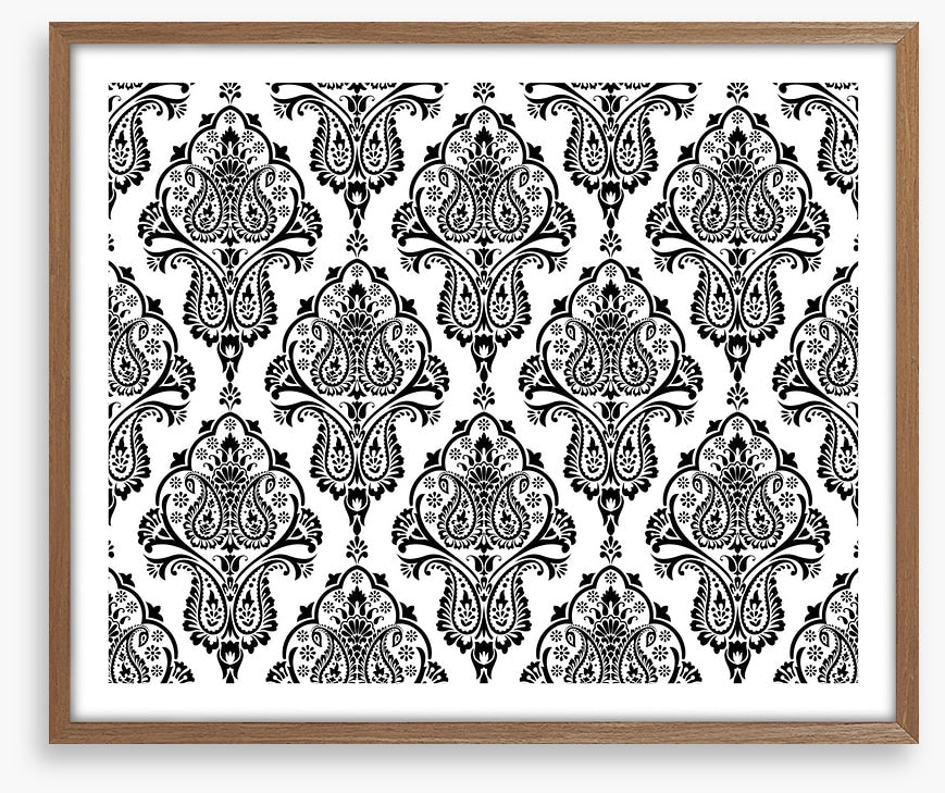 Black and white damask