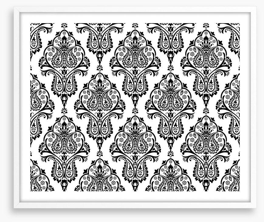 Black and white damask