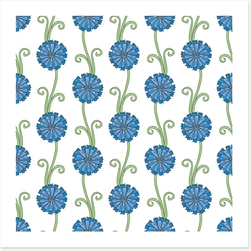 Blue flower stems