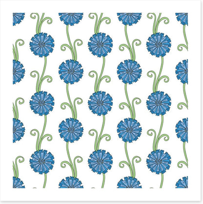 Blue flower stems