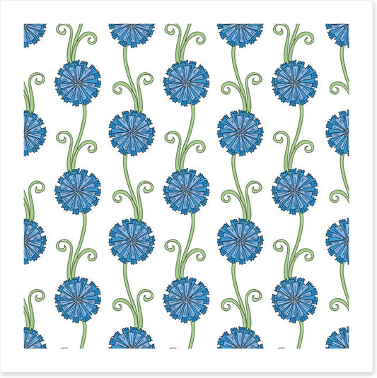 Blue flower stems