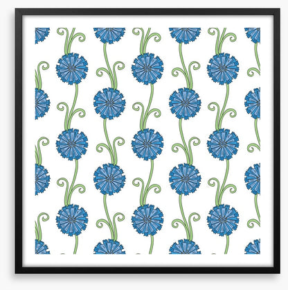 Blue flower stems