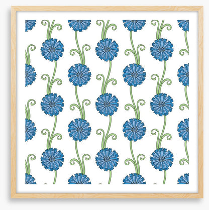Blue flower stems