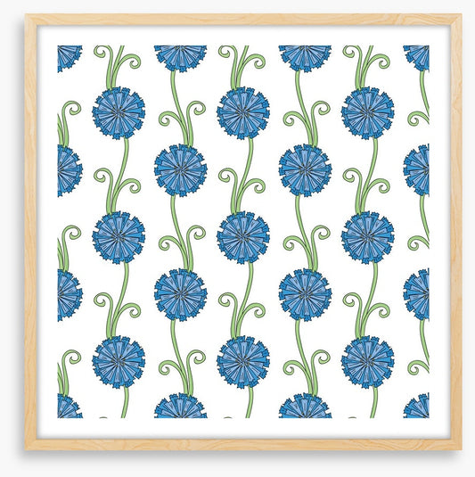 Blue flower stems