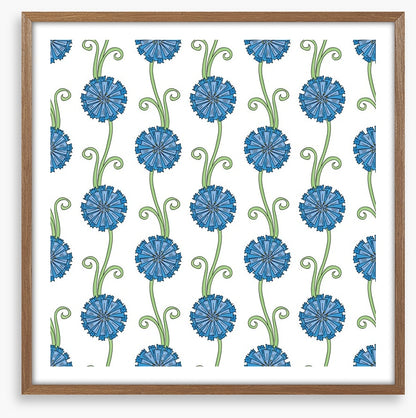 Blue flower stems