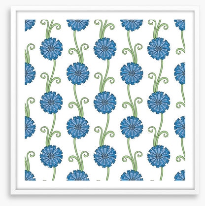 Blue flower stems