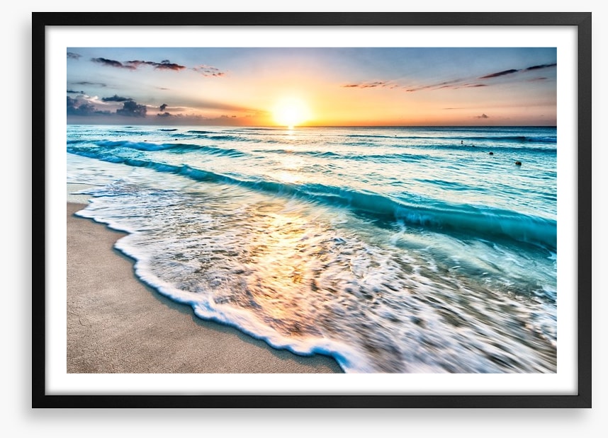 Sunrise over Cancun beach