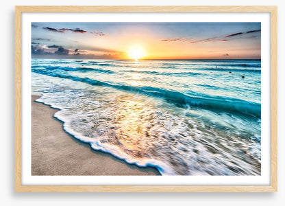 Sunrise over Cancun beach