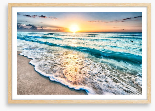 Sunrise over Cancun beach