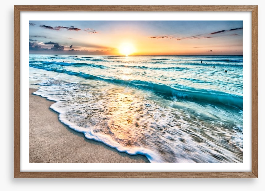 Sunrise over Cancun beach
