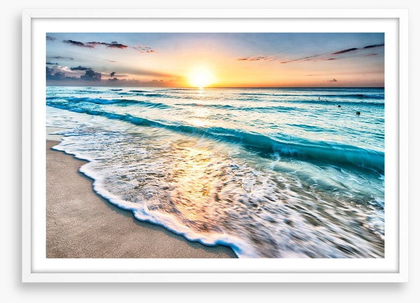 Sunrise over Cancun beach