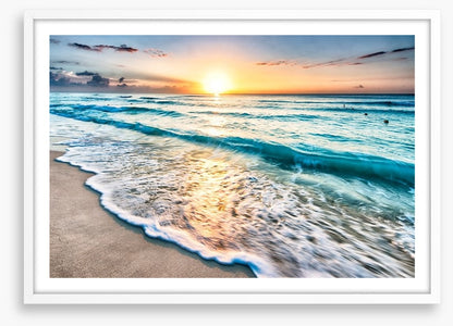 Sunrise over Cancun beach
