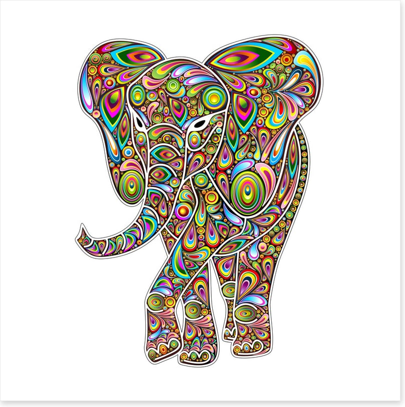 Psychedelic elephant