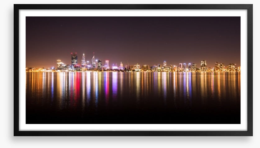 Perth night skyline panorama
