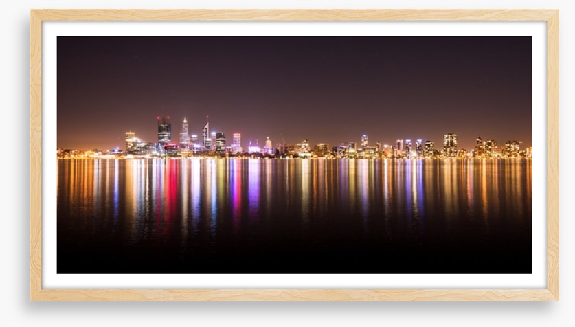 Perth night skyline panorama