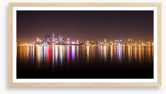 Perth night skyline panorama