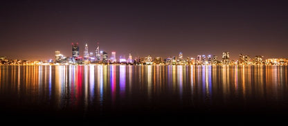 Perth night skyline panorama