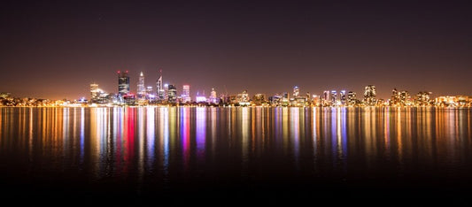 Perth night skyline panorama