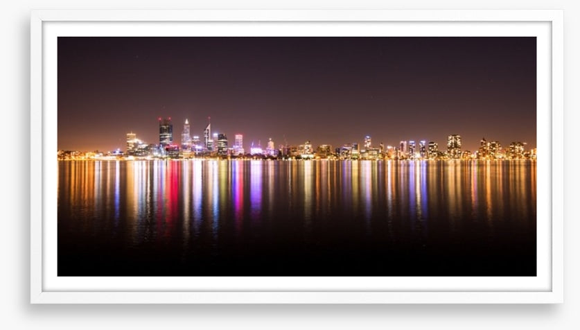 Perth night skyline panorama