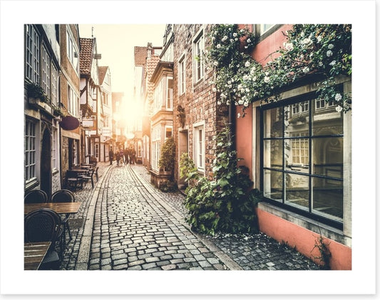 Vintage alley sunset