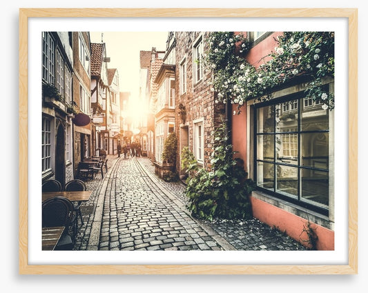 Vintage alley sunset