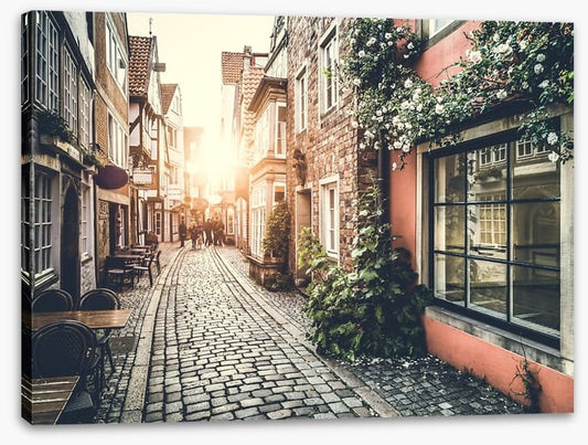 Vintage alley sunset