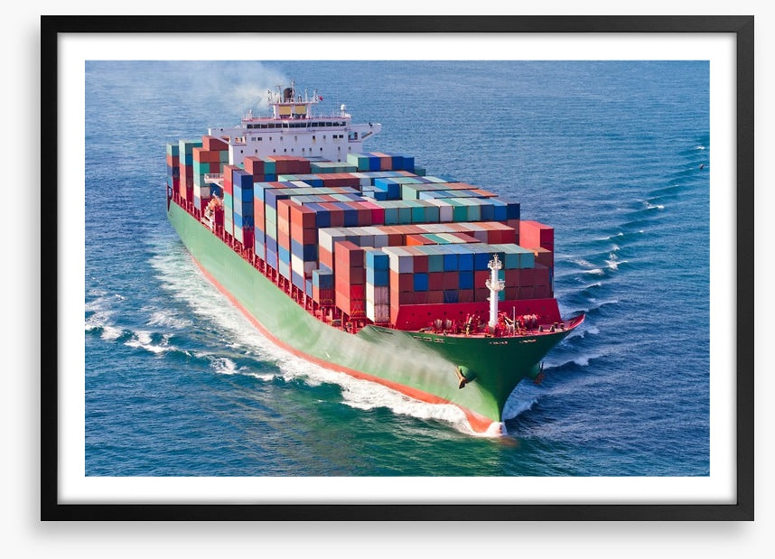 Cargo ship departs