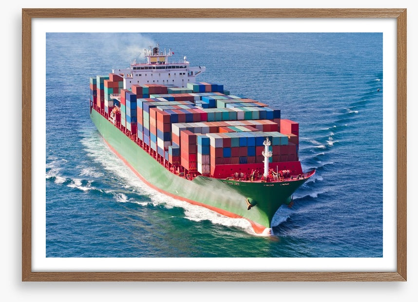 Cargo ship departs