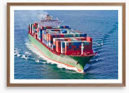 Cargo ship departs