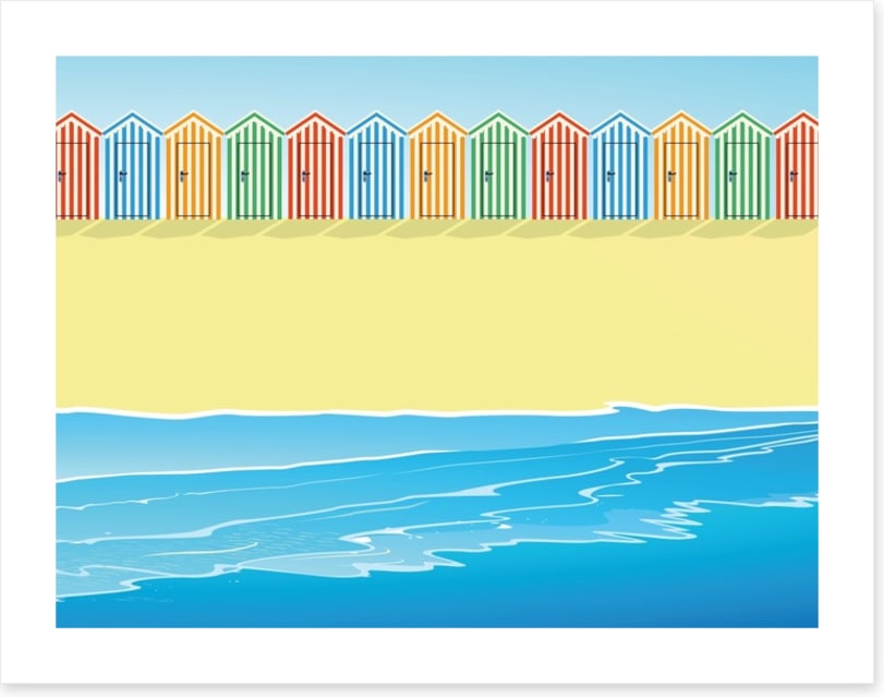 Beach huts on the sand