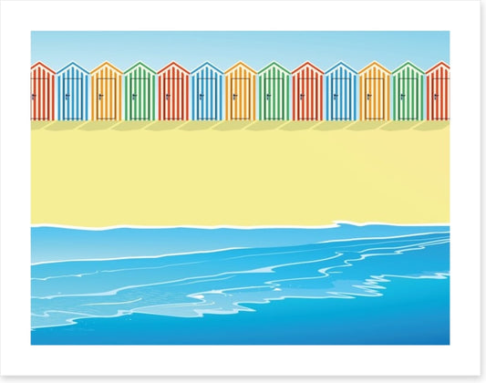 Beach huts on the sand