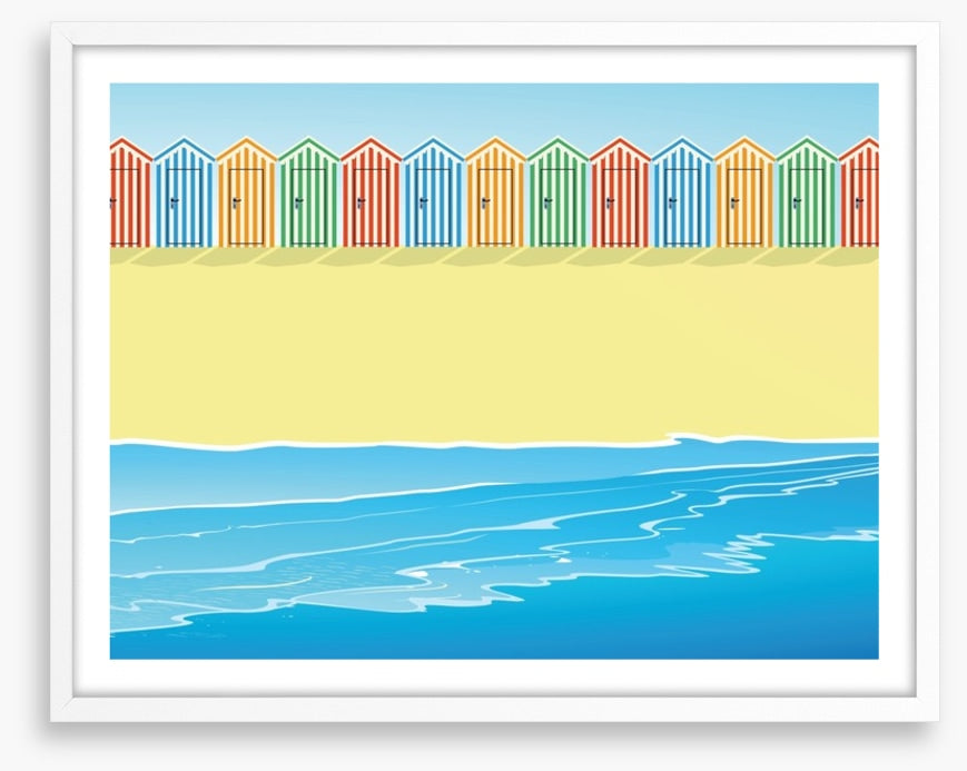 Beach huts on the sand