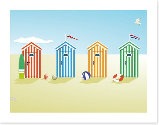 Colourful beach huts