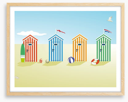 Colourful beach huts
