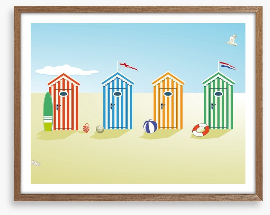 Colourful beach huts