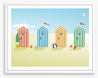 Colourful beach huts